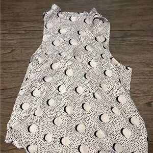 CAbi Black and White Polka Dot Blouse